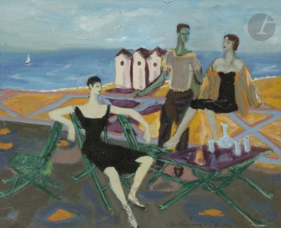 null Louis BERTHOMME SAINT-ANDRé 
(1905-1977)
Au bord de l’Oise, 1944
Huile sur toile.
Signée...