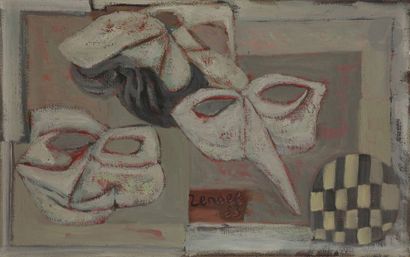 null Gabriel ZENDEL (1906-1992)
Nature morte aux masques, 1953
Huile sur toile.
Signée...