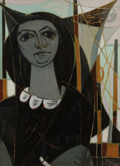 null Jean-Claude GUIGNEBERT (1921-?)
Femme à Camaret, 1948
Huile sur toile.
Signée,...