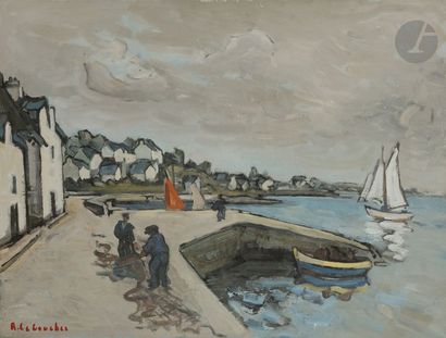 null Robert LEBOUCHER (XXe siècle)
Port breton
Huile sur toile.
Signée en bas à gauche.
54...