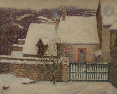 Léon DETROY (1859-1955)
Maisons sous la neige...