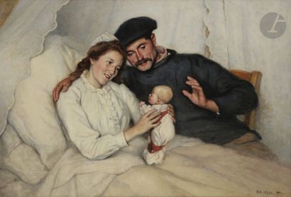 null Eugène FEYEN (1815-1908)
La Naissance, 1901
Huile sur toile.
Signée et datée...