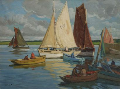 null Paul André Jean ESCHBACH (1881-1961)
Port de Concarneau
Huile sur toile.
Signée...