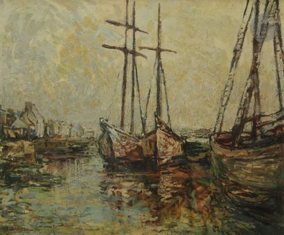 null Charles TCHERNIAWSKY (1900-1976)
Port breton
Huile sur toile.
Signée en bas...