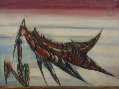 null Léon KELLY (1901-1982)
Mangeur de plantes, 1945
Huile sur toile.
Signée et datée...