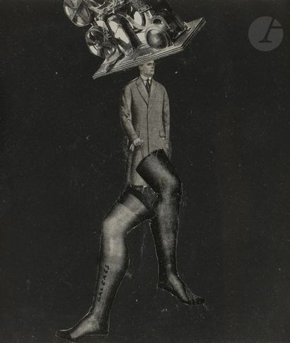 null Jorge CACERES [chilien] (1922-1949)
Composition surréaliste, vers 1945-48
Collage.
Signé...