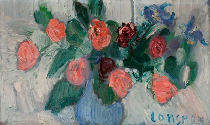 null André LANSKOY (1902-1976)
Roses dans un vase bleu, vers 1930
Huile sur toile.
Signée...