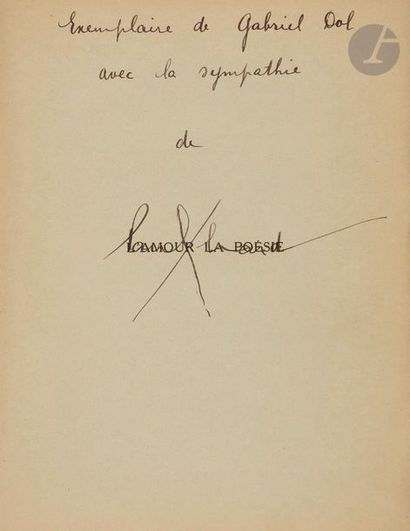 null ÉLUARD (Paul).
L’Amour la Poésie.
Paris : Nouvelle Revue Française, 1929. —...