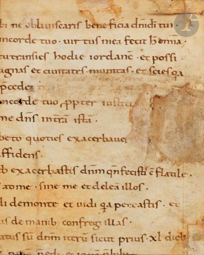 null Initiale H ornée
Fragment extrait d’une Bible
Tempera et gouache sur parchemin
Italie,...