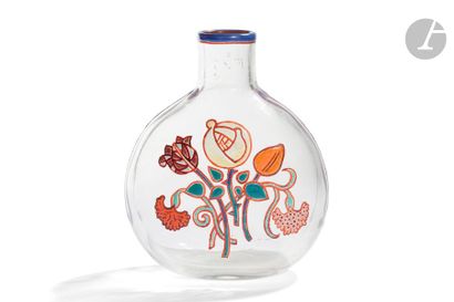 null MAURICE MARINOT (1882-1960)
Bouquet de cinq fleurs, 1912
Vase bouteille méplate...