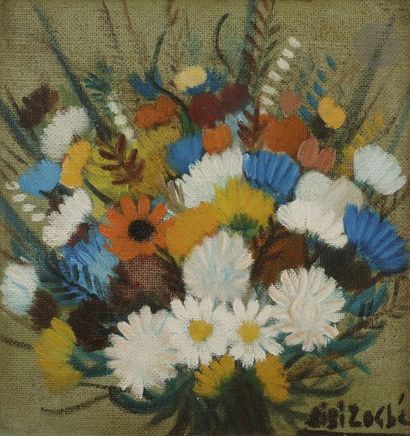 null Bibi ZOGBE [libanaise] (1890-1973)
Bouquet de fleurs
Huile sur isorel.
Signée...