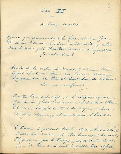 null Raymond de LA TAILHÈDE (1867-1938). Manuscrit autographe, Le deuxième Livre...