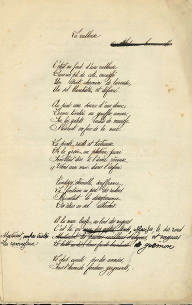 null Jean LORRAIN (1855-1906). 3 poèmes autographes signés, Fécamp 1882 ; 6 pages...