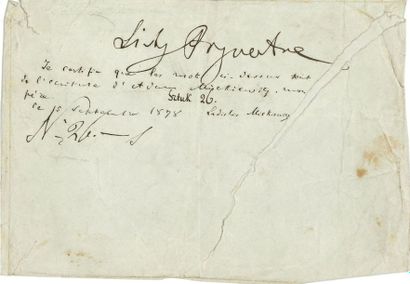 null Adam MICKIEWICZ (1798-1855). Note autographe sur une enveloppe, avec P.A.S....