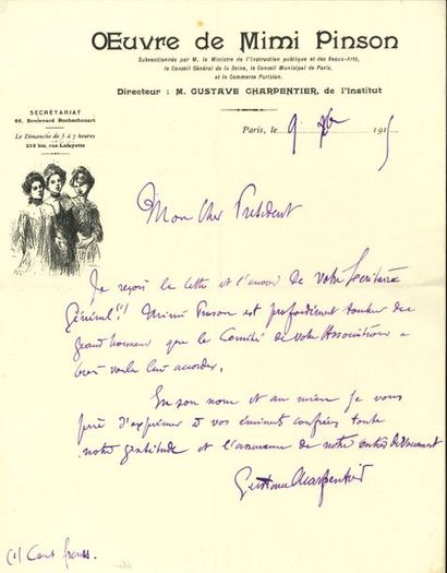 null MUSIQUE ET SPECTACLE. 10 lettres ou pièces signées, la plupart autographes signées
Gustave...