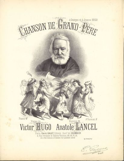 null [Victor HUGO]. 11 partitions musicales impr. de mélodies sur ses poésies, XIXe-XXe...