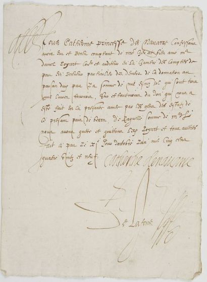 null CATHERINE DE BOURBON, Princesse de NAVARRE (1558-1604) fille de Jeanne d’Albret...