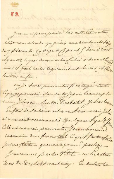 null DIVERS. 7 lettres ou pièces, la plupart L.A.S
Laure duchesse d’Abrantès, Napoléon...