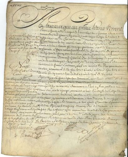 null PARCHEMINS. 3 pièces, XVIe-XVIIIe siècle (défauts)
Cahier de droits de fiefs...