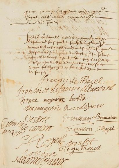 null PROTESTANTISME. Dossier de 7 pièces, XVIe-XVIIe siècles ; 48 pages in-4
Ensemble...