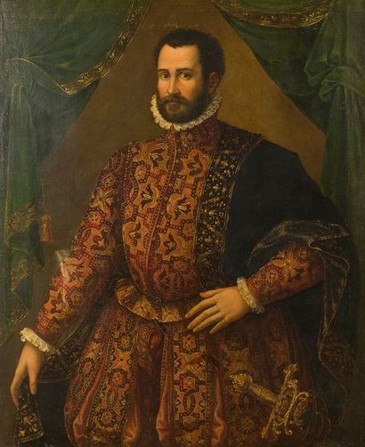 null 
École FLORENTINE vers 1580, suiveur de Santi di TITO
Portrait de gentilhomme
Toile
113 x 94,5 cm
Porte...