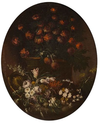 null 
Attribué à Elisabetta MARCHIONI 
(Active dans la deuxième moitié du XVIIe siècle)
Bouquets...