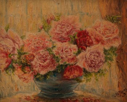 null St. YOUNG (XIXe-XXe siècle)
Vase de fleurs
Huile sur toile.
Signée en bas à...