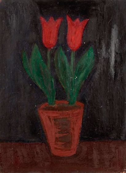 null Arthur KOLNIK (1890-1972)
Vase de tulipes
Huile sur isorel.
Porte le timbre...