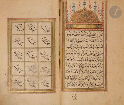 null Petit livre de prières, Empire ottoman, signé Muhammad al-Ma’ruf bi-Hilmi, XVIIIe...