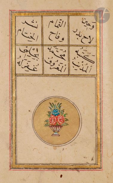 null Petit livre de prières, Empire ottoman, signé Muhammad al-Ma’ruf bi-Hilmi, XVIIIe...