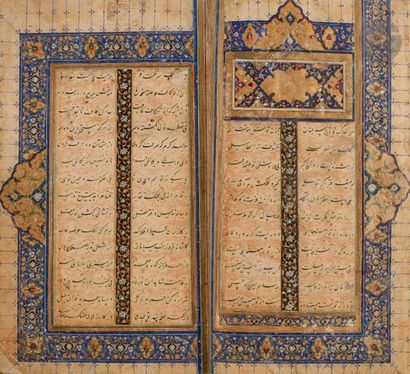 null Manuscrit poétique, Layla Wa Majnun de Nur al-Din ‘abd al-Rahman Jami (1414-1492),...