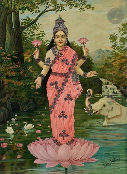 Ravi Varma Press, La déesse Mahalakshmi
Oléographie...