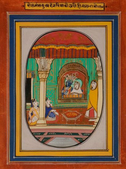 null Deux épisodes concernant Krishna et Radha, Rajasthan, Jaipur, fin XIXe siècle
Deux...