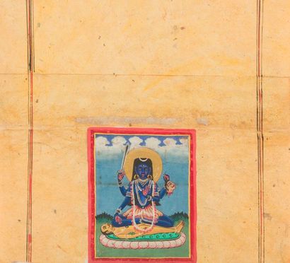 null La déesse Devi sous la forme de Shmashsâna debout sur un cadavre, Inde, Rajasthan,...