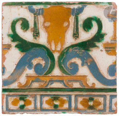 null Deux carreaux hispano-mauresques, Espagne, Tolède, XVIe siècle
De format carré...