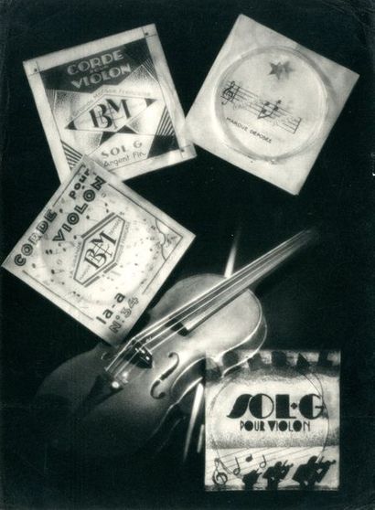 null François Kollar (1904-1979) 

Photomontage, publicité pour cordes de violon....