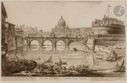 Giambattista PIRANESI (1720-1778) Veduta del Ponte e Castello Sant’Angelo (le château...