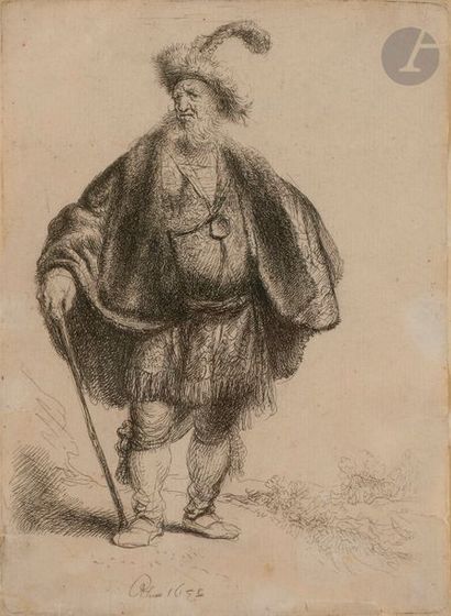 Rembrandt Harmensz. van Rijn (1606-1669) Le Persan. 1632. Eau-forte. 79 x105. Bartsch...