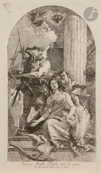 Giovanni Domenico TIEPOLO (1727-1804) Le Martyre de sainte Agathe. Eau-forte d’après...