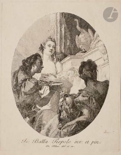 Giovanni Domenico TIEPOLO (1727-1804) Tarquin et Lucrèce ; Trois femmes présentant...