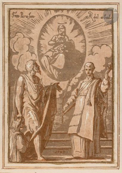 Antonio Maria Zanetti (1680-1757) La Sainte Vierge assise adorant l’Enfant Jésus....