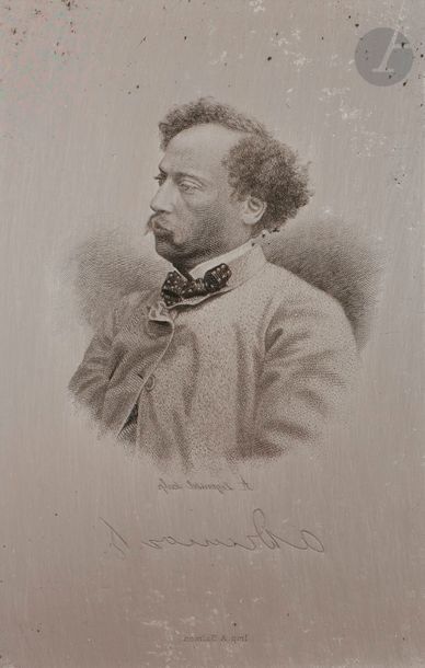 Alexandre Legenisel (1860- ?) Alexandre Dumas fils. Plaque d’acier gravée au burin....