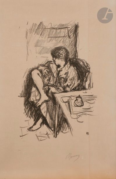 Pierre BONNARD (1867-1947) La Toilette assise. 1925. Lithographie. 215 x 325. Bouvet...