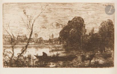 Jean Baptiste Camille COROT (1796-1875) Ville d’Avray : l’étang au batelier. 1862....
