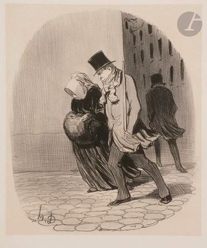 Honoré DAUMIER (1808-1879) Huit degrés au dessous de zéro. (Les Bons bourgeois, pl....