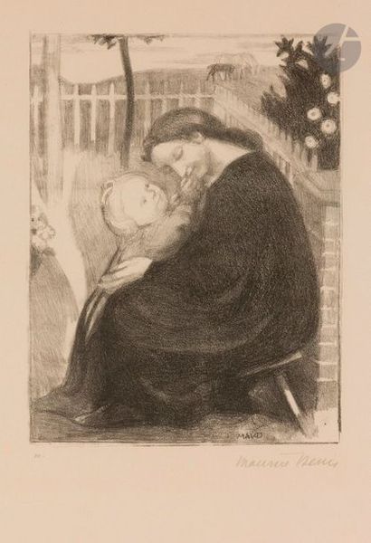 Maurice DENIS (1870-1943) Maternité au jardin. 1926. Lithographie. 180 x 237. Cailler...