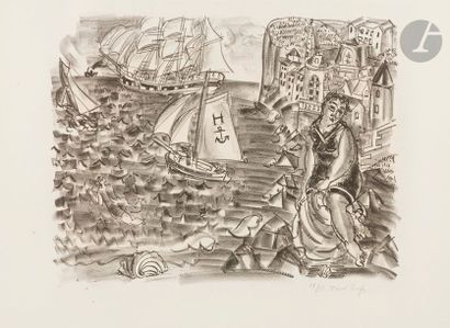 Raoul DUFY (1877-1953) La Mer. (Paris, éd. de l’Étoile, 1925). Un album in-fol. contenant...