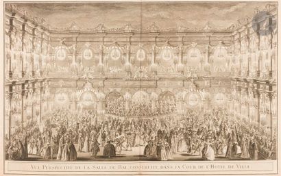 Jacques-François Blondel (1705-1774) Coupe du bâtiment de l’Hôtel de Ville veu en...