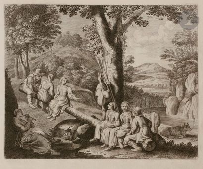 Claudine Bouzonnet-Stella (1636-1697) Pastorales. 1667. Un recueil oblong, 400 x 330,...