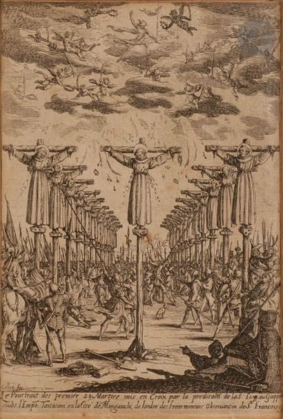 Jacques Callot (1592-1635) Les Martyrs du Japon. Eau-forte. 111 x 165. Lieure 594....